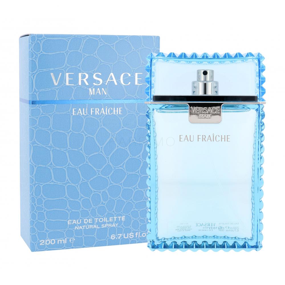 Мужская туалетная вода синяя. Versace man Eau Fraiche 30 ml. Versace Eau Fraiche Eau de Toilette. Мужские духи Versace man Eau Fraiche. Versace man Eau Fraiche 200ml.