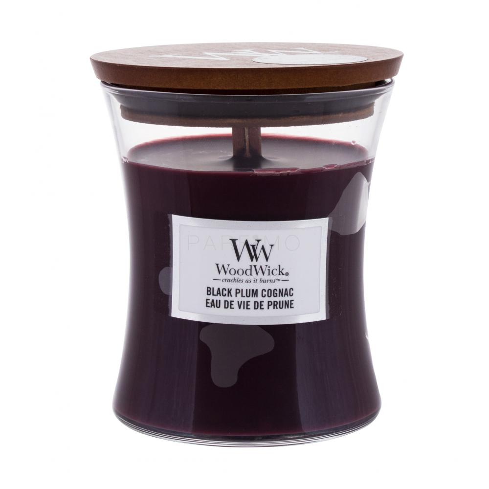 WoodWick Black Plum Cognac Illatgyertya 275 g PARFIMO.hu