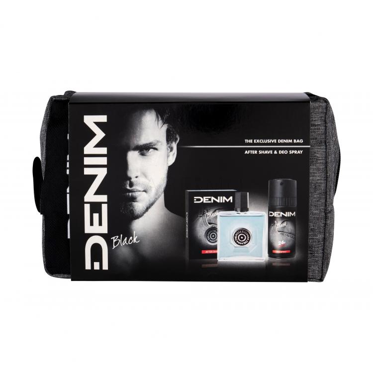 Denim Black Ajándékcsomagok borotválkozás utáni arcszesz 100 ml + dezodor 150 ml + kozmetikai táska
