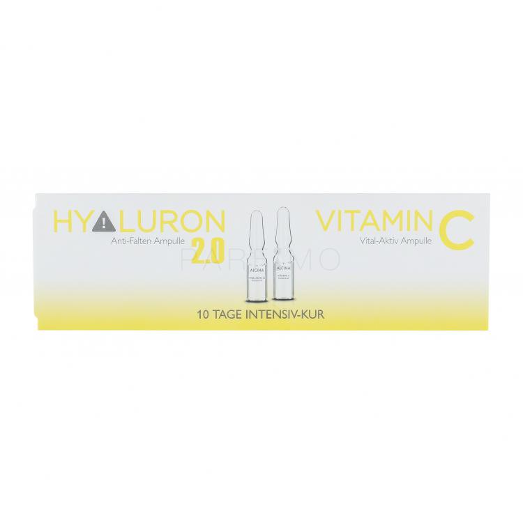 ALCINA Hyaluron 2.0 + Vitamin C Ampulle Ajándékcsomagok regenerációs kúra 5 x 1 ml + regenerációs kúra C-vitaminnal 5 x 1 ml