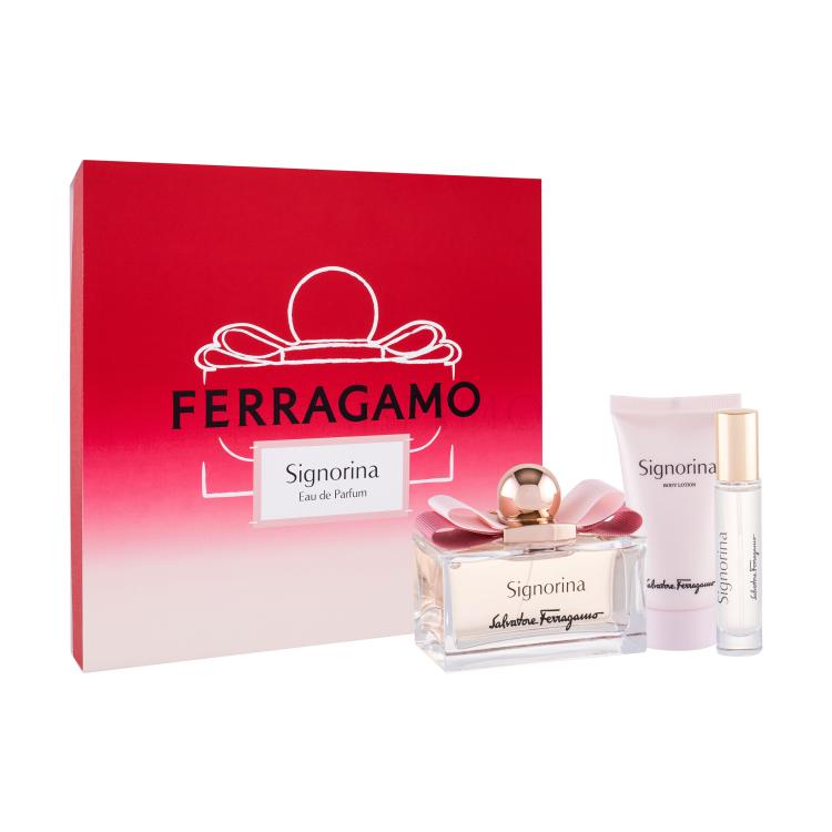 Ferragamo Signorina Ajándékcsomagok eau de parfum 100 ml + testápoló tej 50 ml + eau de parfum 10 ml