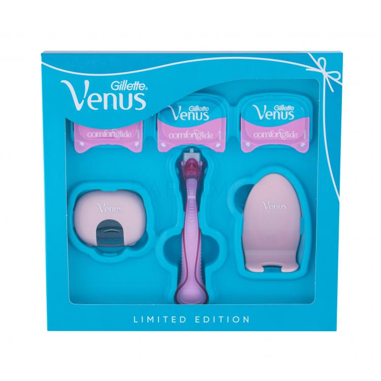 Gillette Venus ComfortGlide Spa Breeze Ajándékcsomagok borotva egy borotvafejjel 1 db + borotvabetét 2 db + borotvatok + zuhanyzóban felszerelhető borotva-tartó