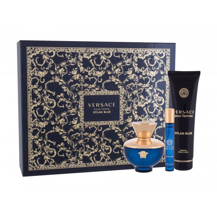 Versace Pour Femme Dylan Blue Ajándékcsomagok Eau de Parfum 100 ml + Eau de Parfum 10 ml + testápoló tej 150 ml