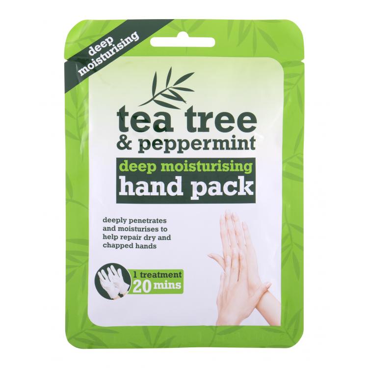 Xpel Tea Tree Tea Tree &amp; Peppermint Deep Moisturising Hand Pack Hidratáló kesztyű nőknek 1 db