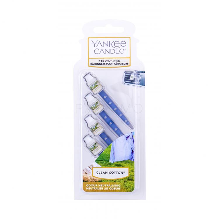 Yankee Candle Clean Cotton Vent Stick Autóillatosító 4 db