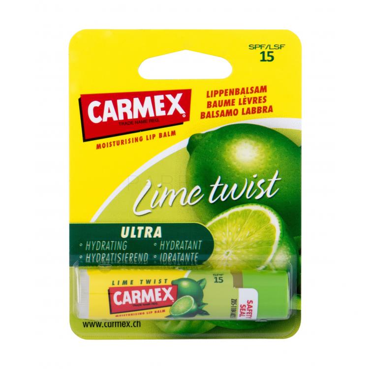 Carmex Ultra Moisturising Lip Balm Lime Twist SPF15 Ajakbalzsam nőknek 4,25 g