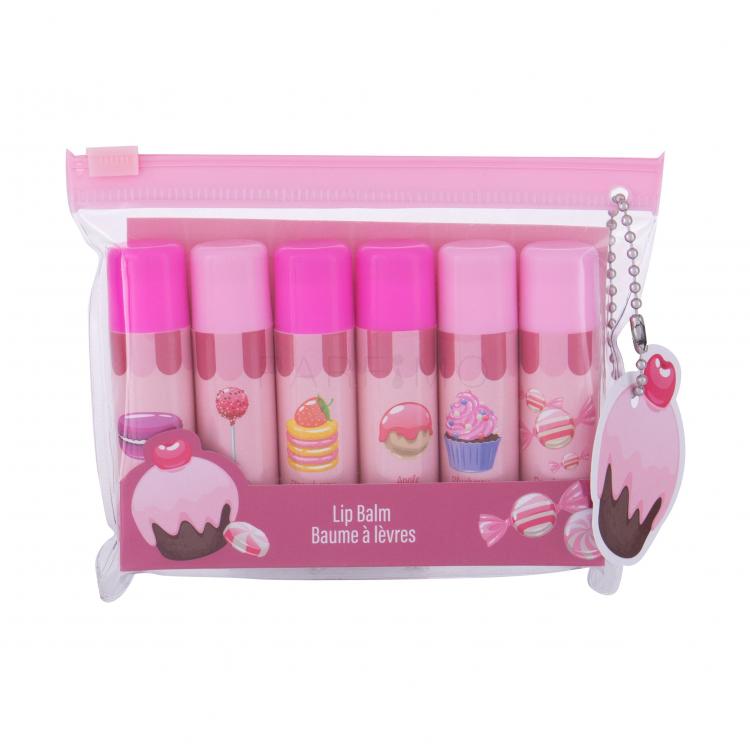 2K Lip Balm Gift Set Ajándékcsomagok ajakbalzsam 6 x 4,2 g + kozmetikai táska