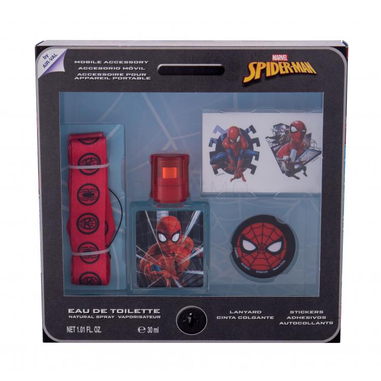 Marvel Spiderman Set Ajándékcsomagok Eau de Toilette 30 ml + öntapadós matrica + kulcstartó + mobiltelefon-tartó
