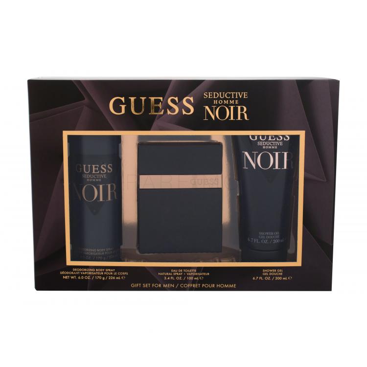 GUESS Seductive Homme Noir Ajándékcsomagok Eau de Toilette 100 ml + tusfürdő 200 ml + dezodor 226 ml