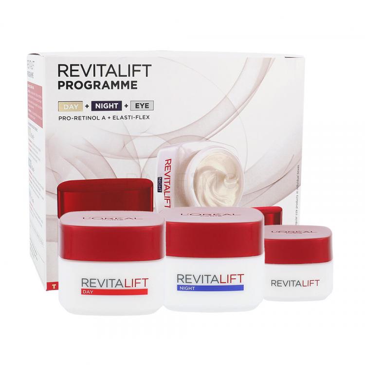 L&#039;Oréal Paris Revitalift Ajándékcsomagok nappali arcápoló 50 ml + éjszakai arcápoló 50 ml + szemkörnyékápoló krém 15 ml
