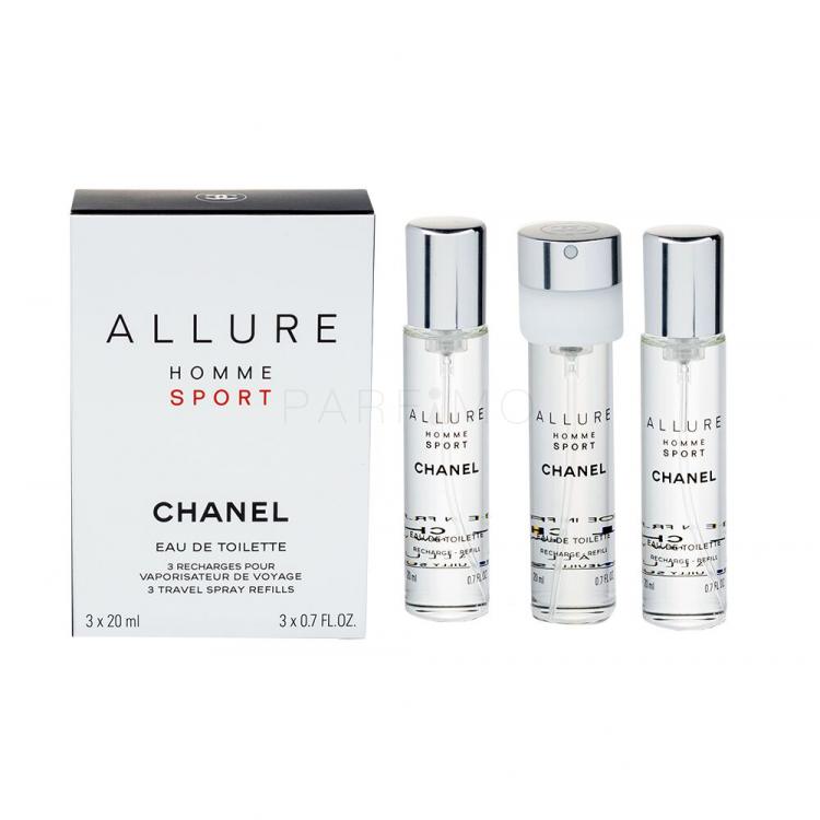 Chanel Allure Homme Sport 3x20 ml Eau de Toilette férfiaknak Refill 20 ml