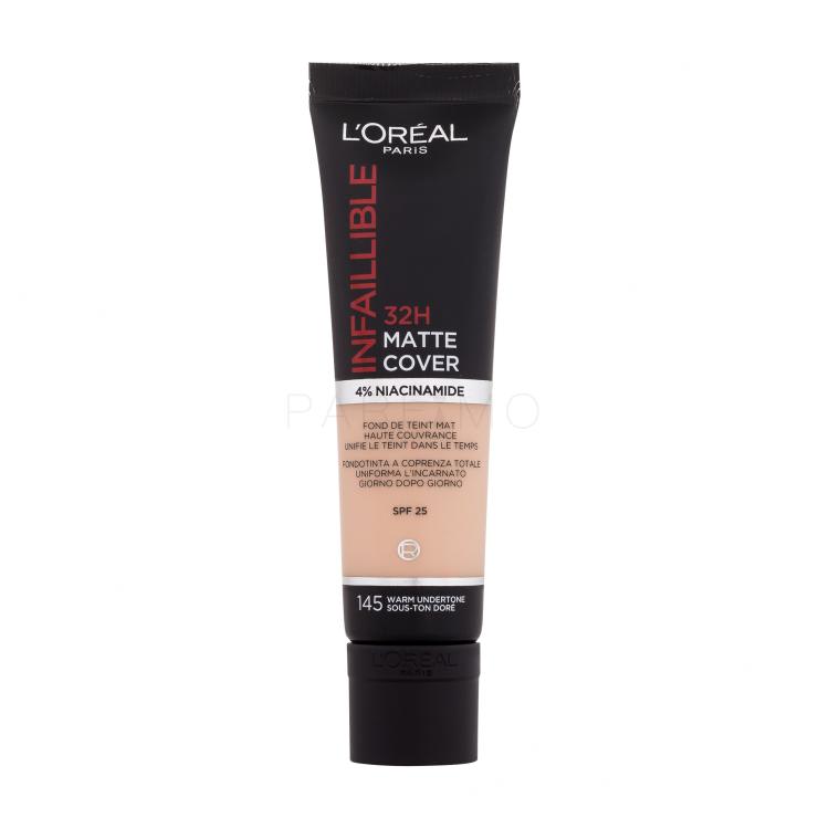 L'Oréal Paris Infaillible 32H Matte Cover SPF25 Alapozó nőknek 30 ml Változat 145