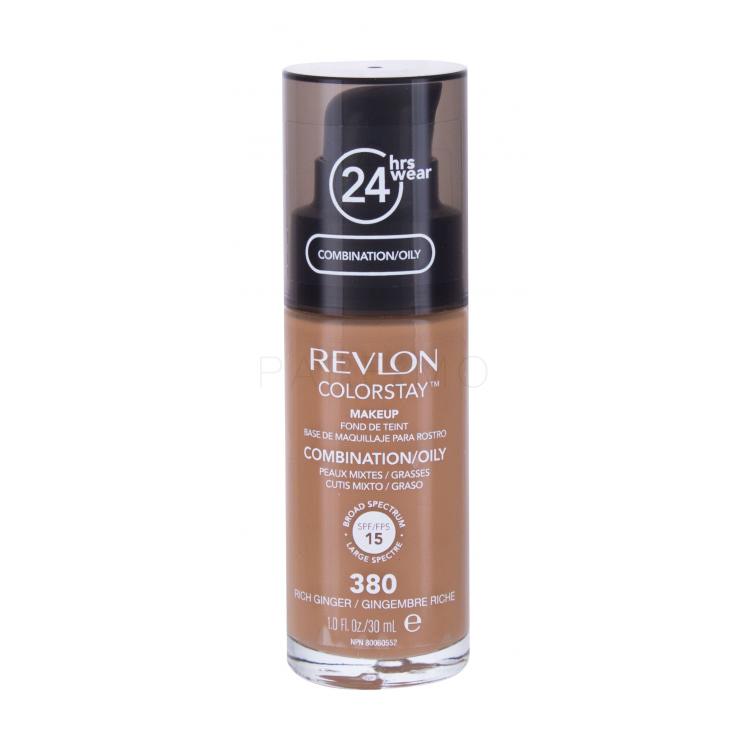 Revlon Colorstay Combination Oily Skin SPF15 Alapozó nőknek 30 ml Változat 380 Rich Ginger