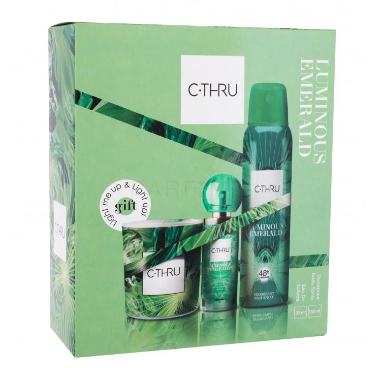 C-THRU Luminous Emerald Ajándékcsomagok Eau de Toilette 30 ml + dezodor 150 ml + gyertya