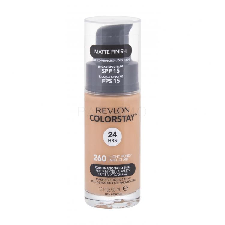 Revlon Colorstay Combination Oily Skin SPF15 Alapozó nőknek 30 ml Változat 260 Light Honey
