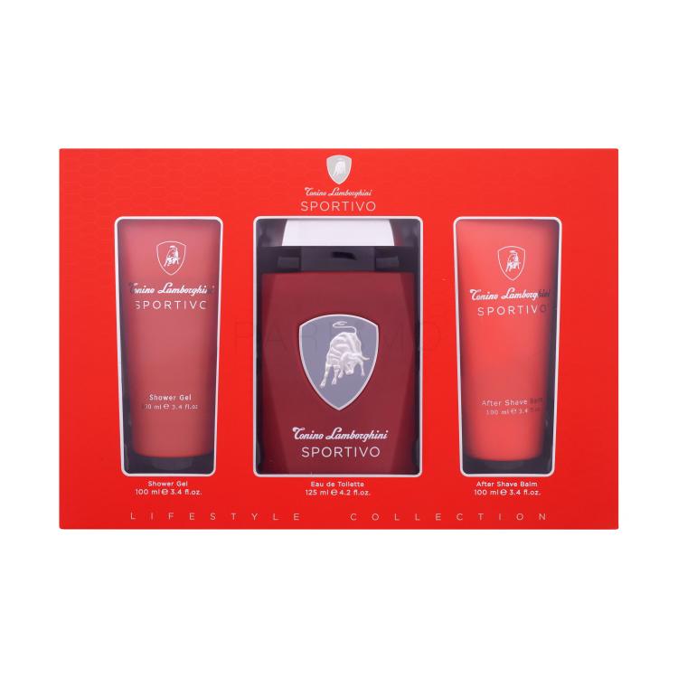 Lamborghini Sportivo Ajándékcsomagok Eau de Toilette 125 ml + tusfürdő 100 ml + borotválkozás utáni balzsam 100 ml