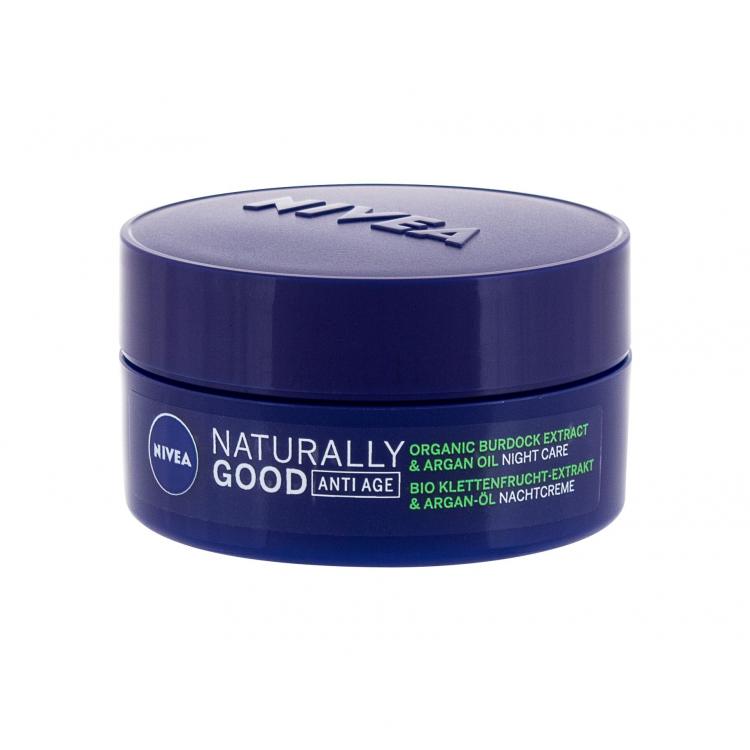 Nivea Naturally Good Organic Burdock Extract &amp; Argan Oil Éjszakai arckrémek nőknek 50 ml