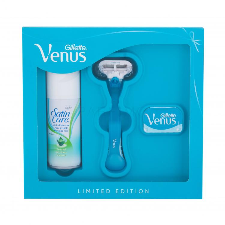 Gillette Venus Ajándékcsomagok borotva egy borotvafejjel Venus 1 db + Venus borotvabetét 1 db + Satin Care borotvagél 75 ml