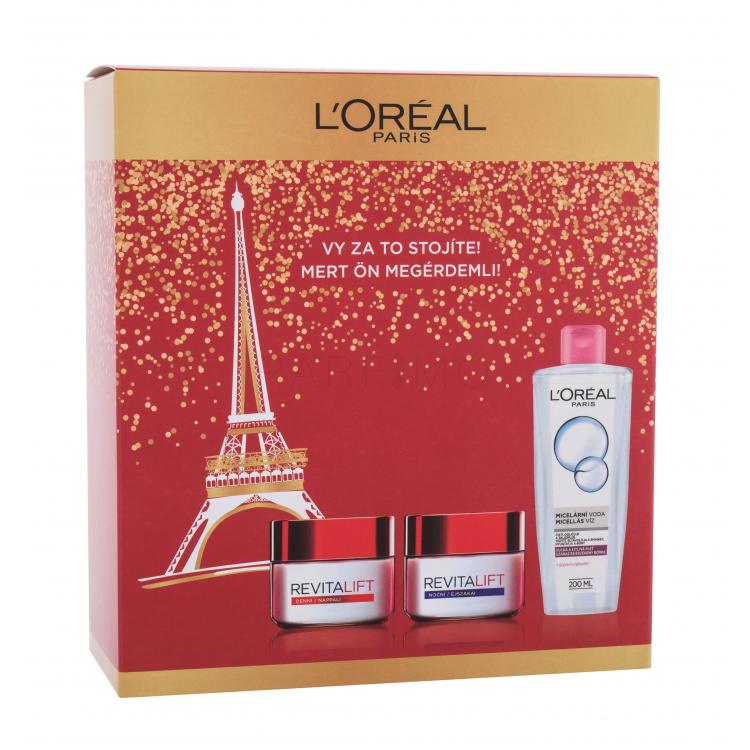 L&#039;Oréal Paris Revitalift Ajándékcsomagok Revitalift nappali arckrém 50 ml + Revitalift éjszakai arckrém 50 ml + micellás víz 200 ml