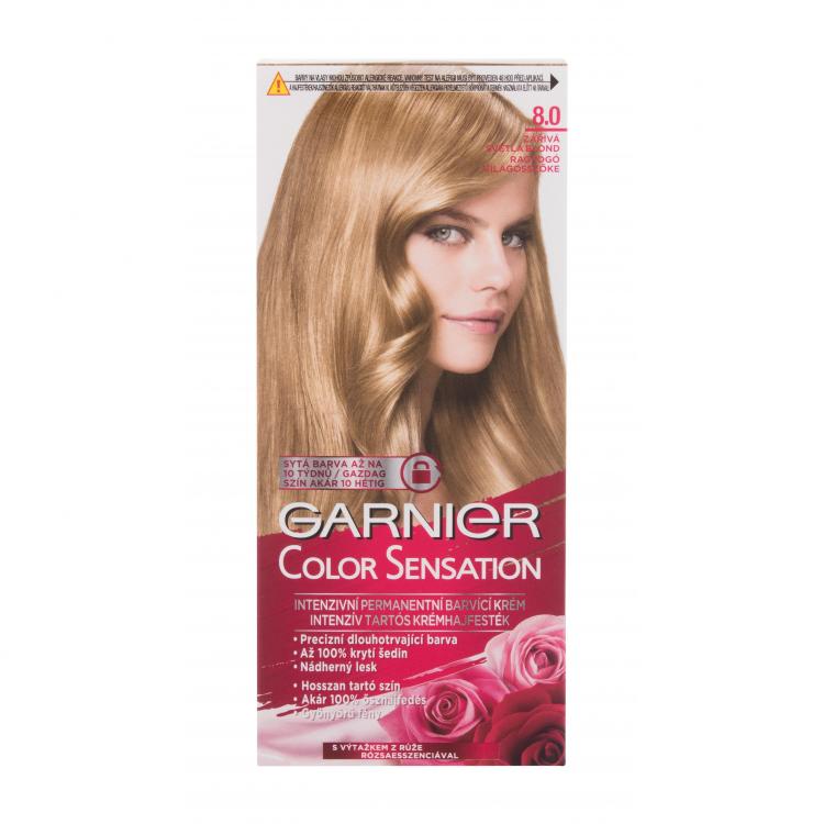 Garnier Color Sensation Hajfesték nőknek 40 ml Változat 8,0 Luminous Light Blond