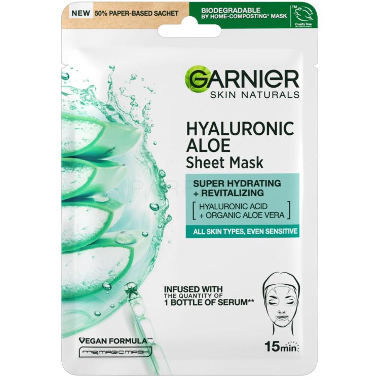 Garnier Skin Naturals Hyaluronic Aloe Serum Tissue Mask Arcmaszk nőknek 1 db