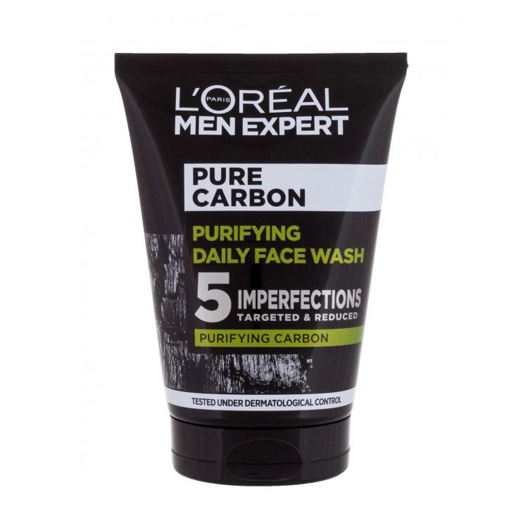 L&#039;Oréal Paris Men Expert Pure Carbon Purifying Daily Face Wash Arctisztító gél férfiaknak 100 ml