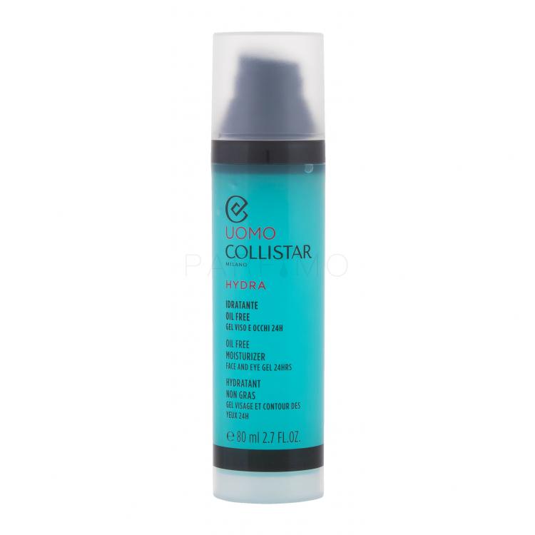 Collistar Uomo Hydra Oil Free Moisturizer Face and Eye Gel Arcgél férfiaknak 80 ml