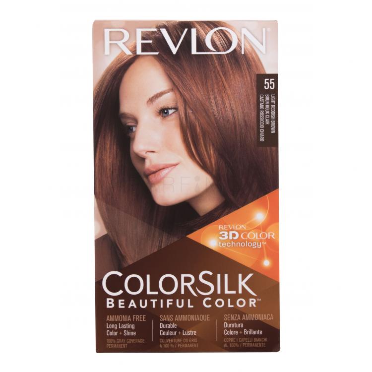 Revlon Colorsilk Beautiful Color Hajfesték nőknek Változat 55 Light Reddish Brown Szett