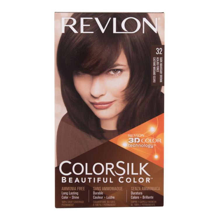 Revlon Colorsilk Beautiful Color Hajfesték nőknek Változat 32 Dark Mahogany Brown Szett