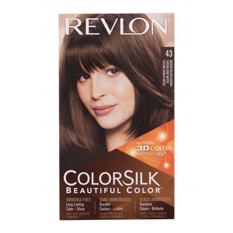 Revlon Colorsilk Beautiful Color Hajfesték nőknek Változat 43 Medium Golden Brown Szett