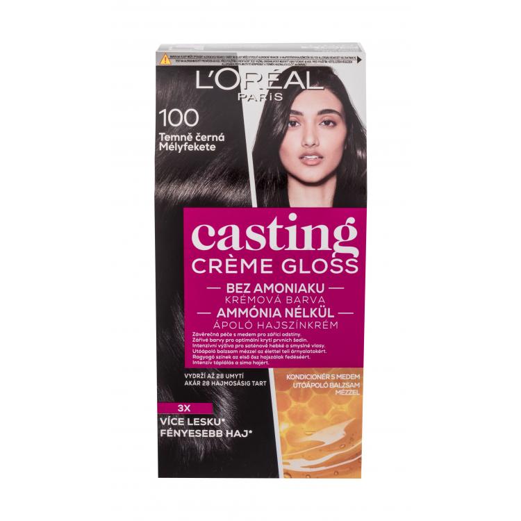 L&#039;Oréal Paris Casting Creme Gloss Hajfesték nőknek 48 ml Változat 100 Dark Black