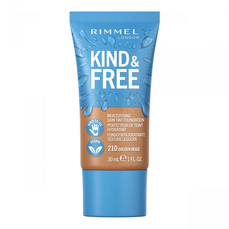 Rimmel London Kind &amp; Free Skin Tint Foundation Alapozó nőknek 30 ml Változat 210 Golden Beige