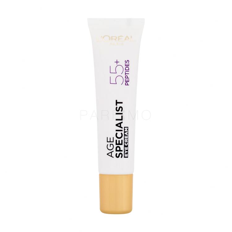 L&#039;Oréal Paris Age Specialist 55+ Peptides &amp; Caffeine Eye Cream Szemkörnyékápoló krém nőknek 15 ml