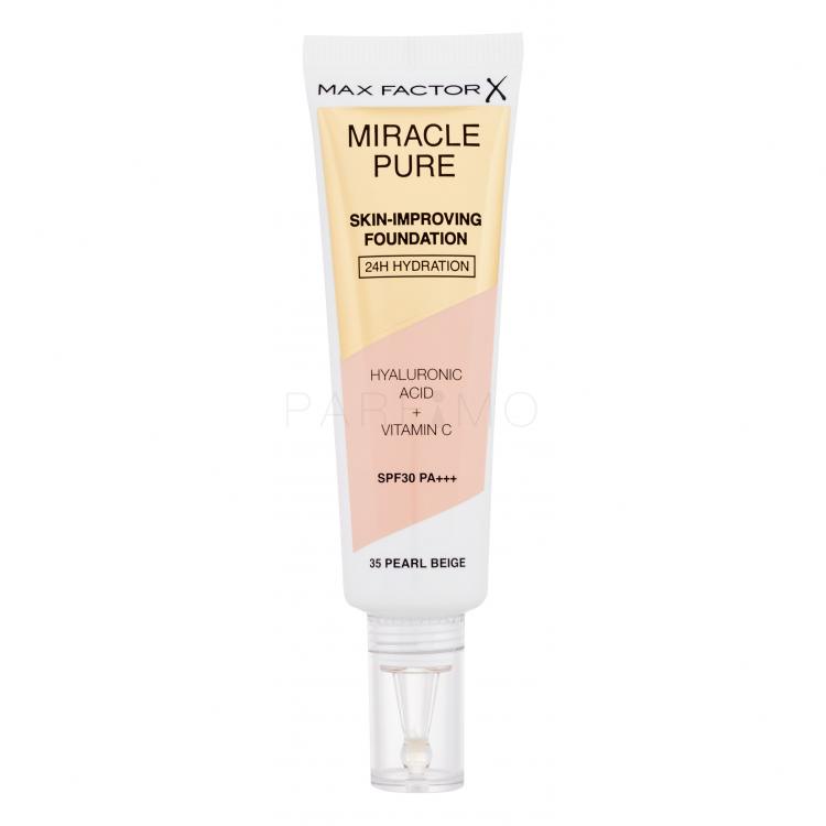 Max Factor Miracle Pure Skin-Improving Foundation SPF30 Alapozó nőknek 30 ml Változat 35 Pearl Beige