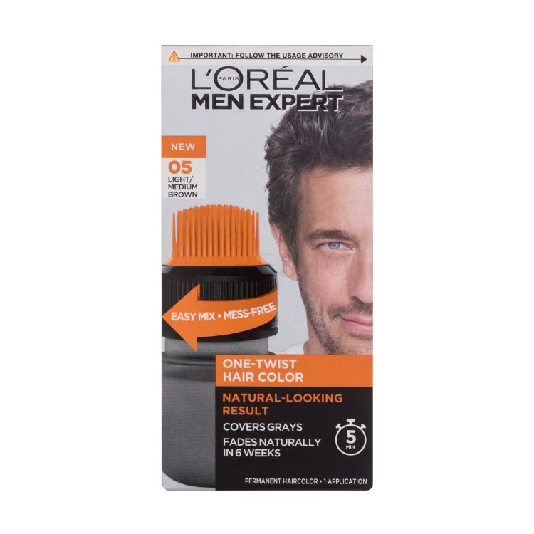 L&#039;Oréal Paris Men Expert One-Twist Hair Color Hajfesték férfiaknak 50 ml Változat 05 Light/Medium Brown
