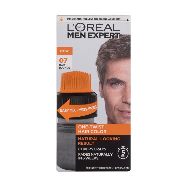 L&#039;Oréal Paris Men Expert One-Twist Hair Color Hajfesték férfiaknak 50 ml Változat 07 Dark Blonde