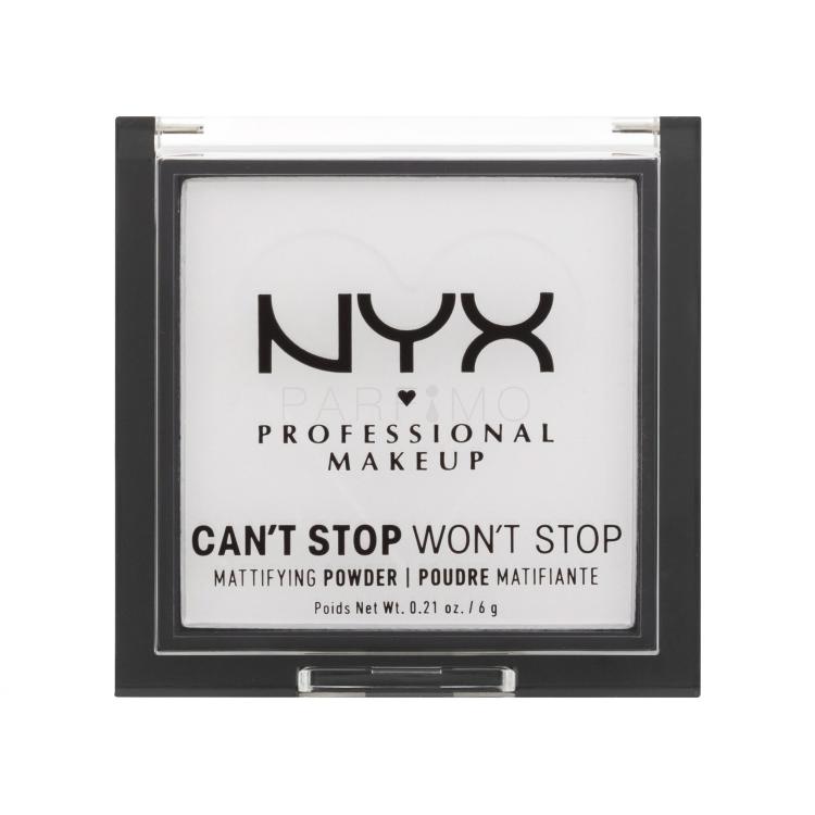 NYX Professional Makeup Can&#039;t Stop Won&#039;t Stop Mattifying Powder Púder nőknek 6 g Változat 11 Bright Translucent