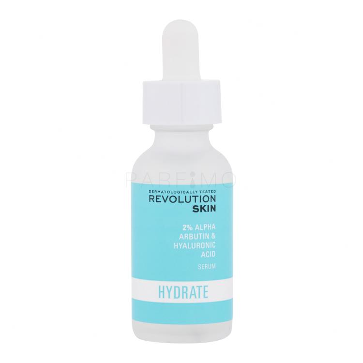 Revolution Skincare Hydrate 2% Alpha Arbutin &amp; Hyaluronic Acid Serum Arcszérum nőknek 30 ml
