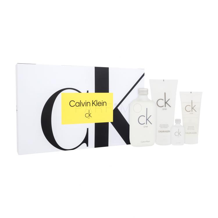 Calvin Klein CK One Ajándékcsomagok Eau de Toilette 200 ml + testápoló tej 200 ml + tusfürdő 100 ml + Eau de Toilette 15 ml
