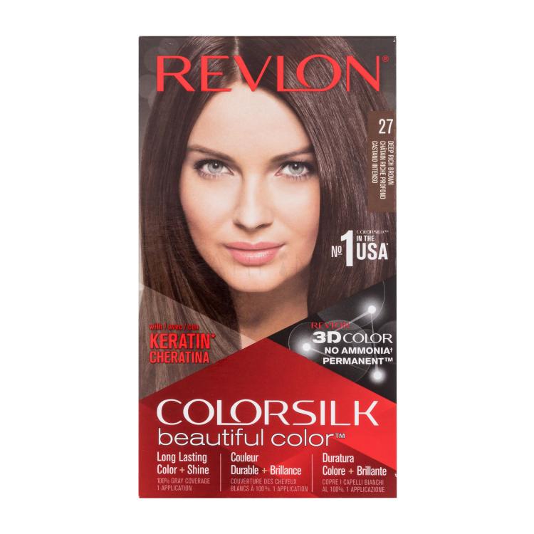 Revlon Colorsilk Beautiful Color Hajfesték nőknek Változat 27 Deep Rich Brown Szett