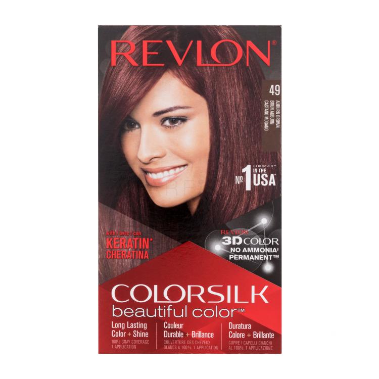 Revlon Colorsilk Beautiful Color Hajfesték nőknek Változat 49 Auburn Brown Szett
