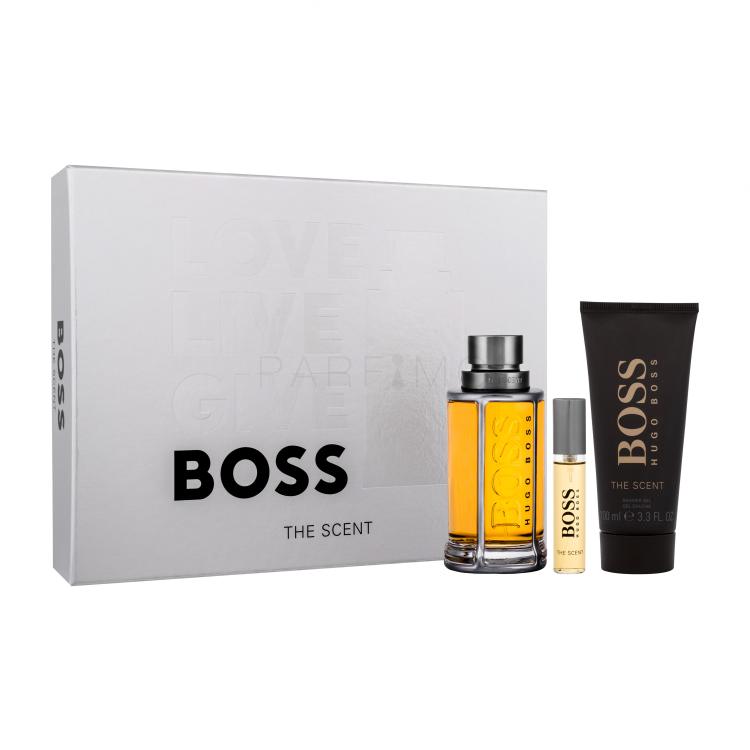 HUGO BOSS Boss The Scent 2015 Ajándékcsomagok Eau de Toilette 100 ml + Eau de Toilette 10 ml + tusfürdő 100 ml