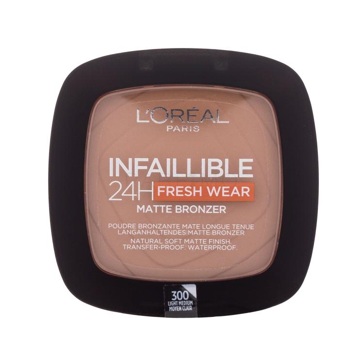 L&#039;Oréal Paris Infaillible 24H Fresh Wear Matte Bronzer Bronzosító nőknek 9 g Változat 300 Light Medium