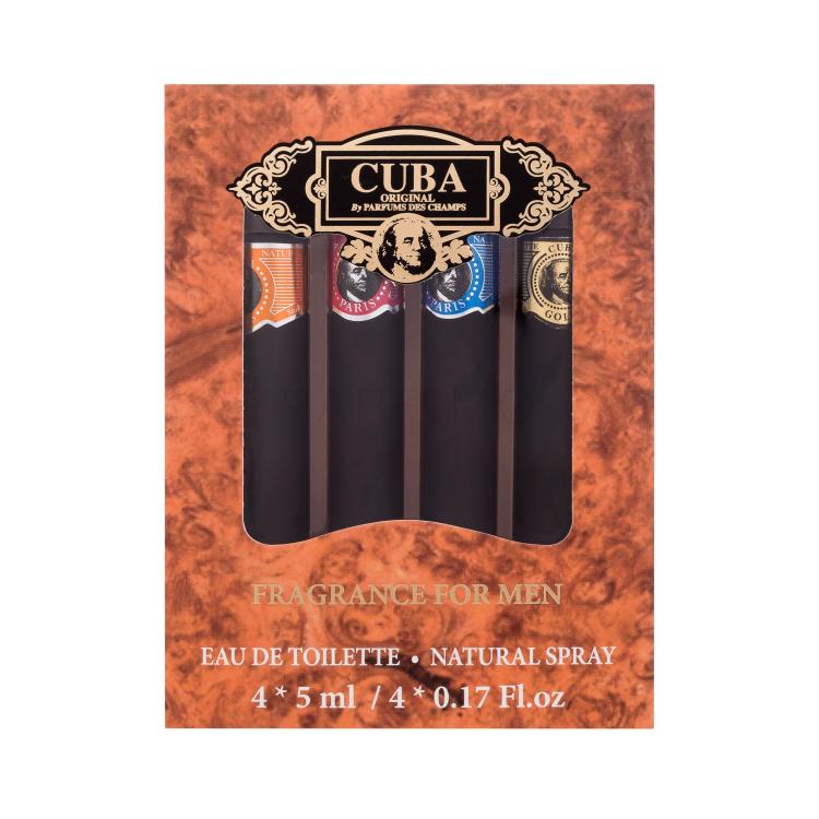 Cuba Set Miniatures Ajándékcsomagok Gold Eau de Toilette 5 ml + Blue Eau de Toilette 5 ml + Orange Eau de Toilette 5 ml + Red Eau de Toilette 5 ml