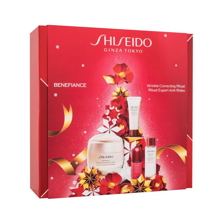 Shiseido Benefiance Wrinkle Correcting Ritual Ajándékcsomagok Benefiance nappali arckrém 50 ml + Clarifying Cleansing Foam arctisztító hab 15 ml + Treatment Softener arctonik 30 ml + Ultimune arcszérum 10 ml