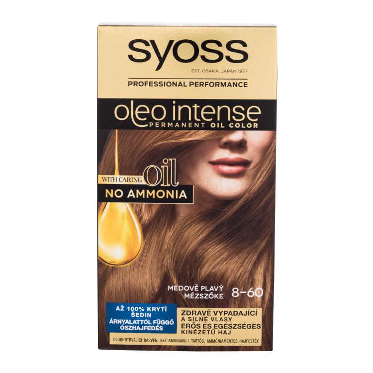 Syoss Oleo Intense Permanent Oil Color Hajfesték nőknek 50 ml Változat 8-60 Honey Blond