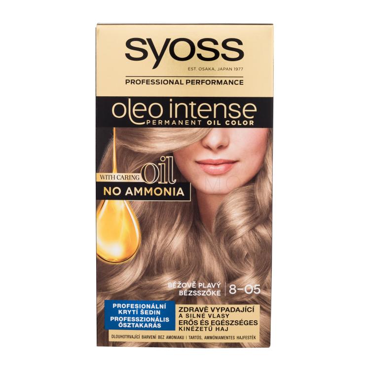 Syoss Oleo Intense Permanent Oil Color Hajfesték nőknek 50 ml Változat 8-05 Beige Blond