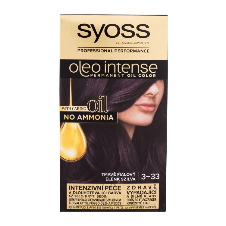 Syoss Oleo Intense Permanent Oil Color Hajfesték nőknek 50 ml Változat 3-33 Rich Plum