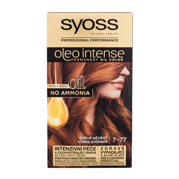 Syoss Oleo Intense Permanent Oil Color Hajfesték nőknek 50 ml Változat 7-77 Red Ginger