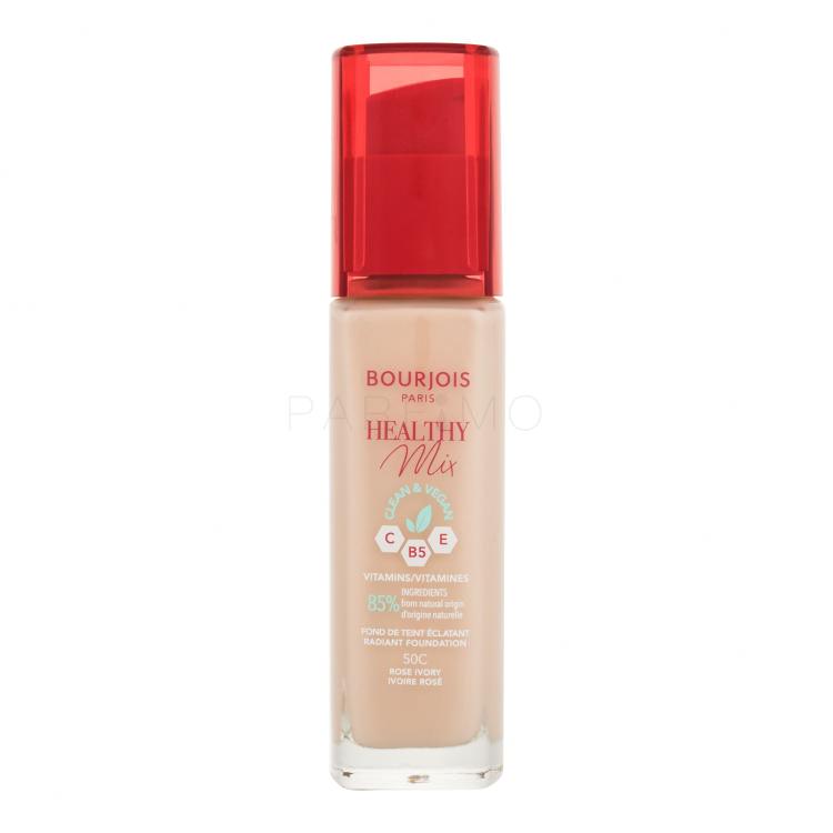 BOURJOIS Paris Healthy Mix Clean &amp; Vegan Radiant Foundation Alapozó nőknek 30 ml Változat 50C Rose Ivory